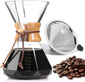 Pour Over Coffee Maker 34 OZ 10 Cup Borosilicate Glass - Reusable