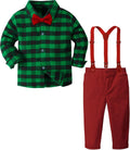 Toddler Suit Boys Baby Wedding Outfit with Suspender - Formal Set