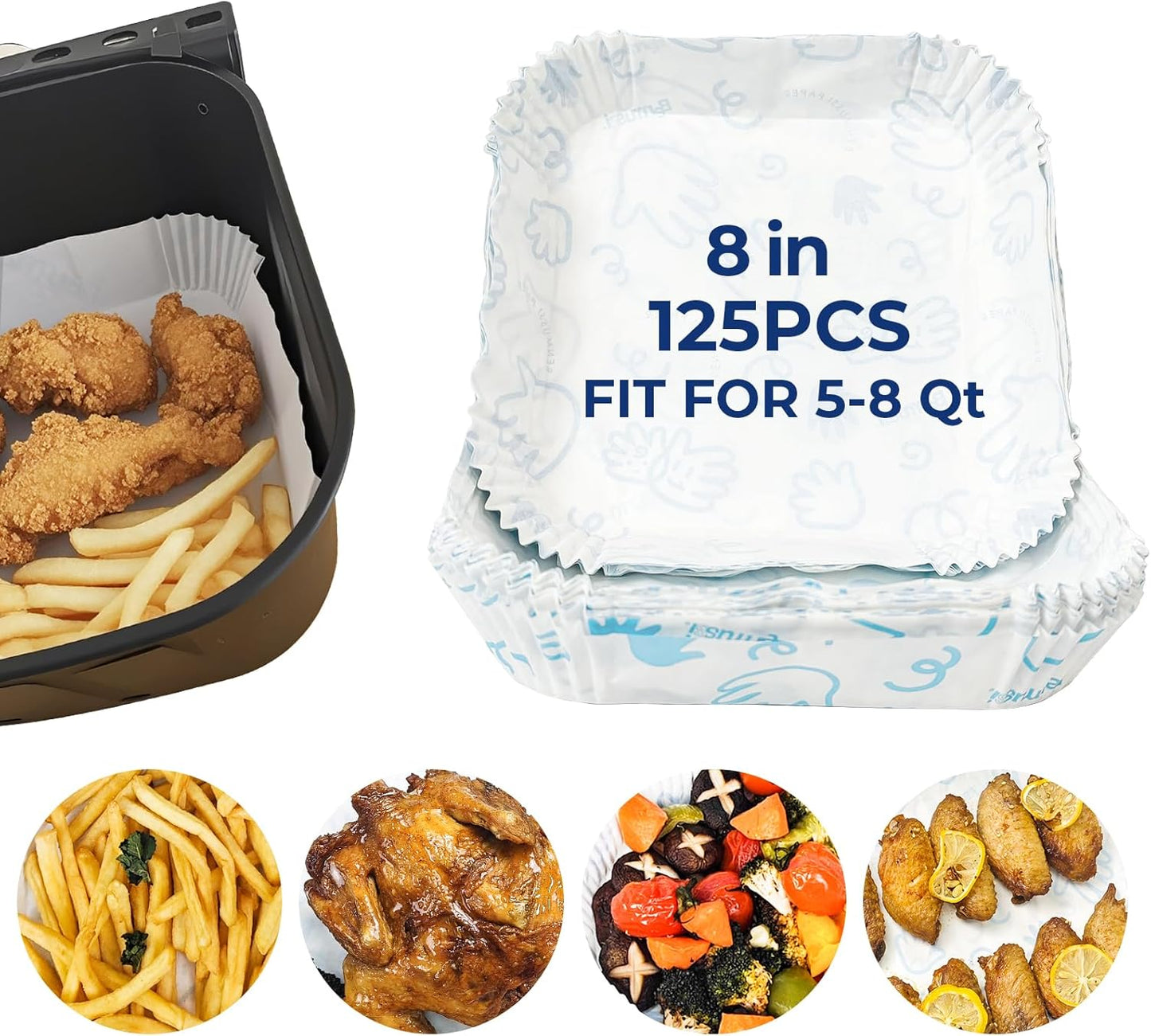 120 Disposable Air Fryer Liners - Oil-Proof, Easy Cleanup!