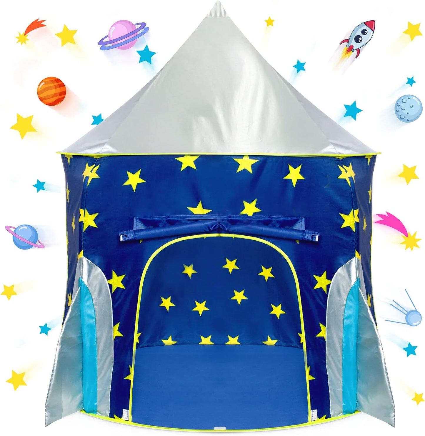 Rocket Ship Pop Up Tent with Space Projector - USA Toyz