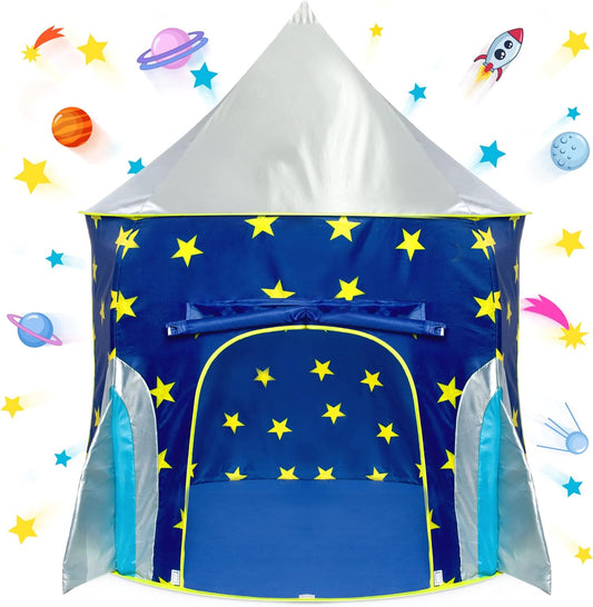 Rocket Ship Pop Up Tent with Space Projector - USA Toyz
