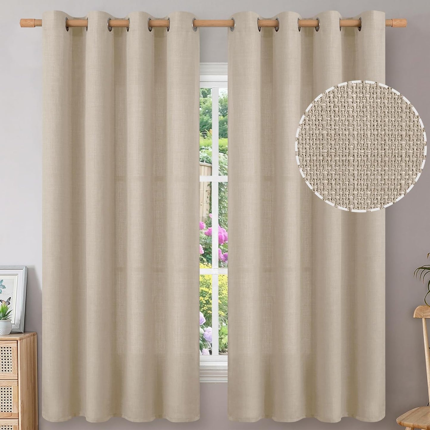 BGment Curtains 63 Inch Length for Bedroom and Living Room