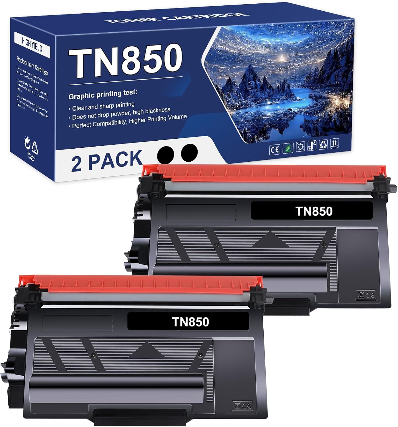 High Yield Toner Cartridge Replacement for Brother TN850 TN820