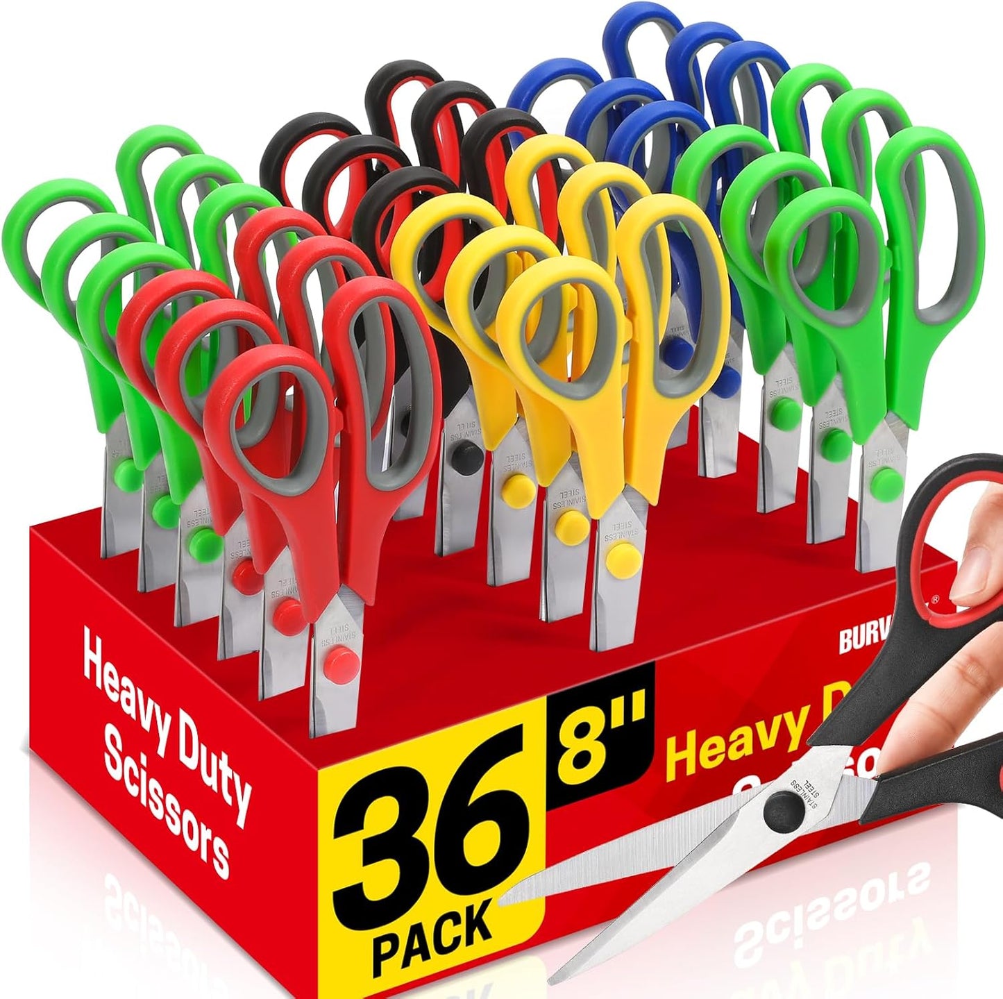 36 Packs 8 Inch Multipurpose Scissors for Home and School