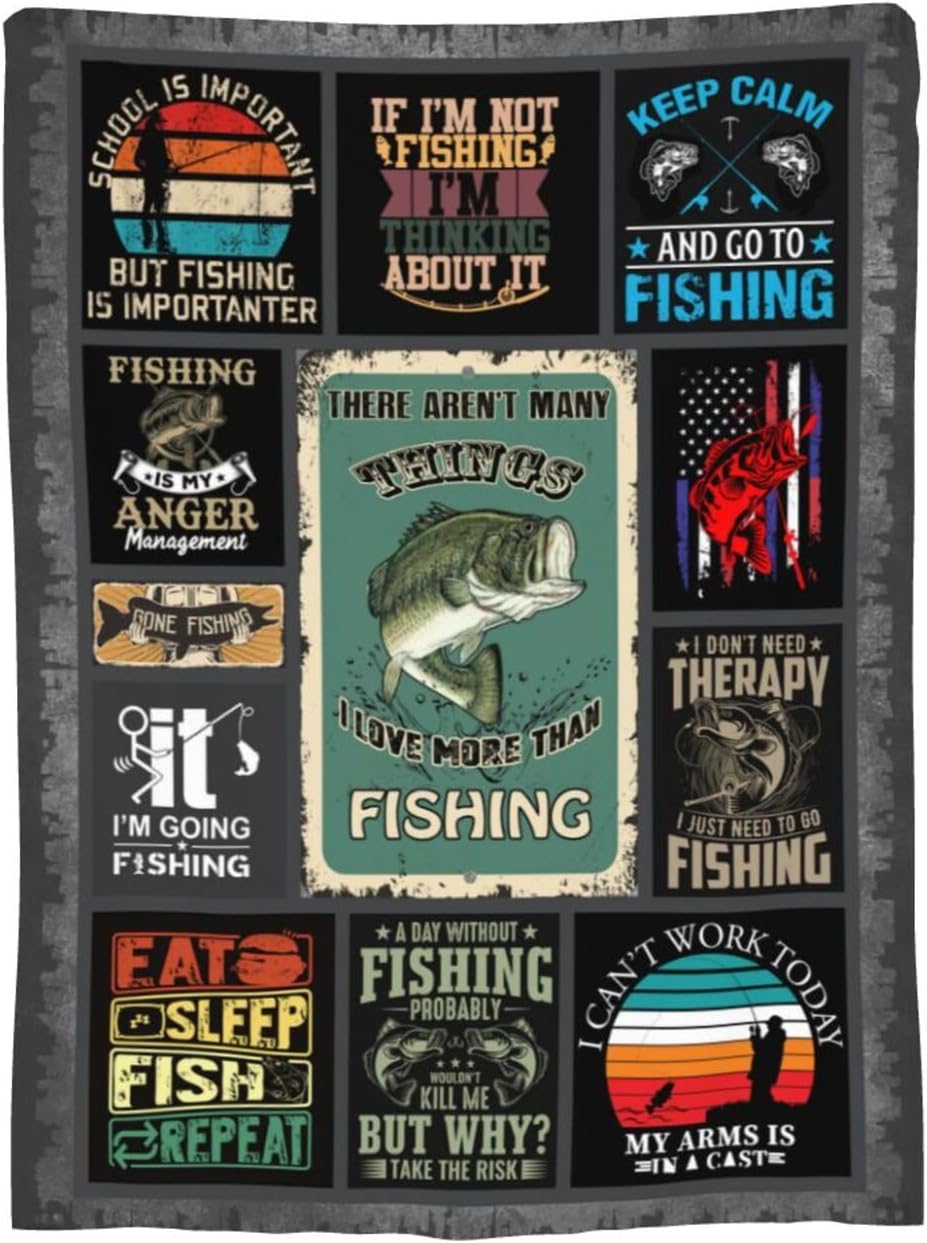 Bass Fishing Men's Blanket - Funny & Unique Gift