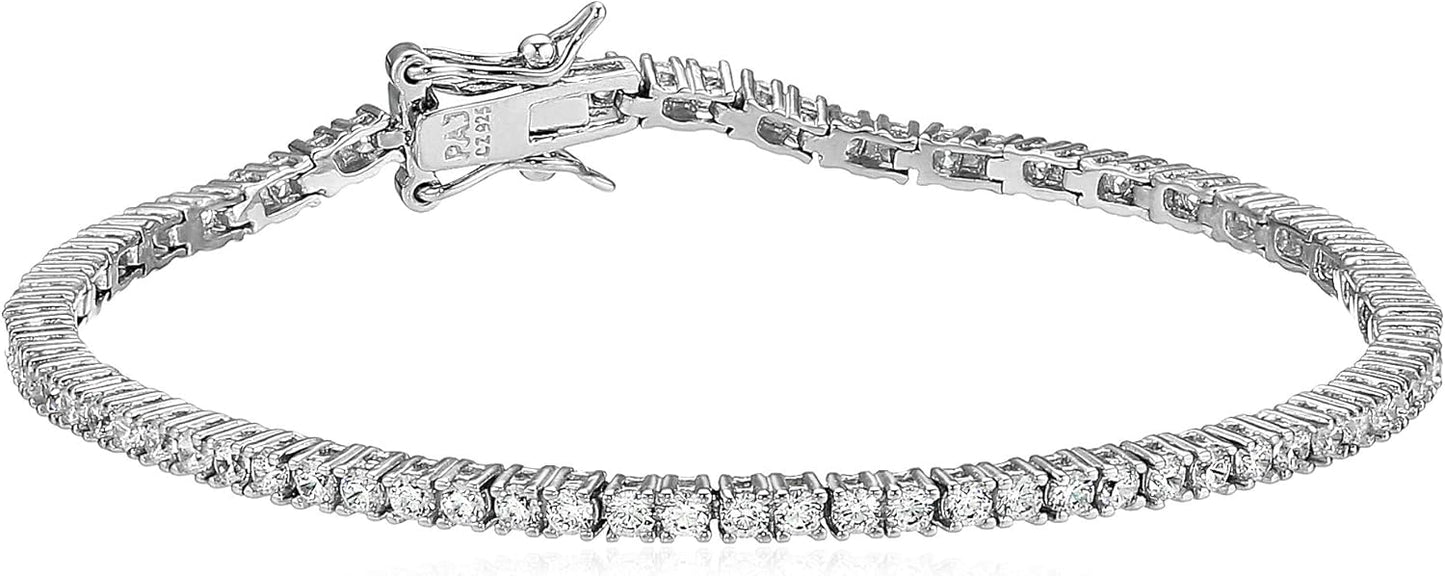 Classic Tennis Bracelet with Round Cut Cubic Zirconia Stones