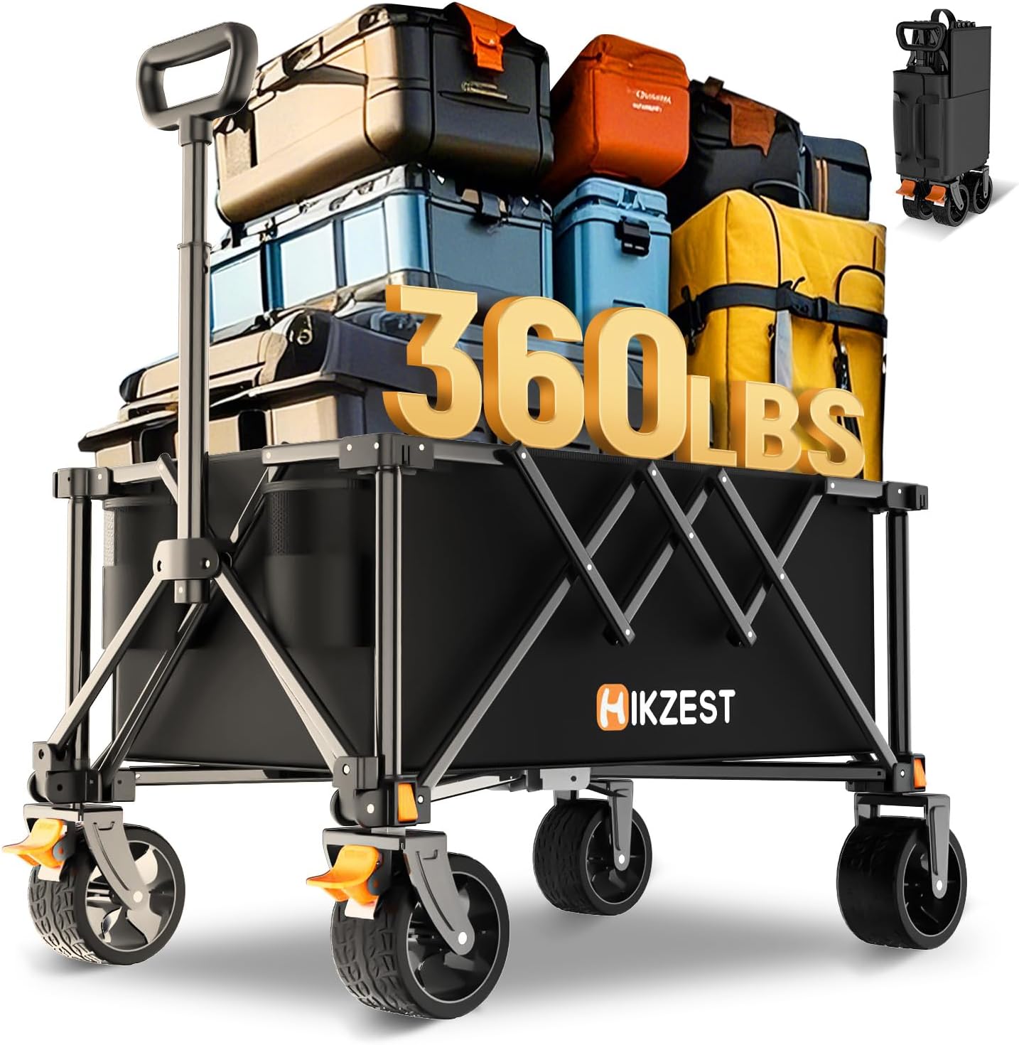 Collapsible Wagon Cart for Heavy Duty Utility and Grocery Use