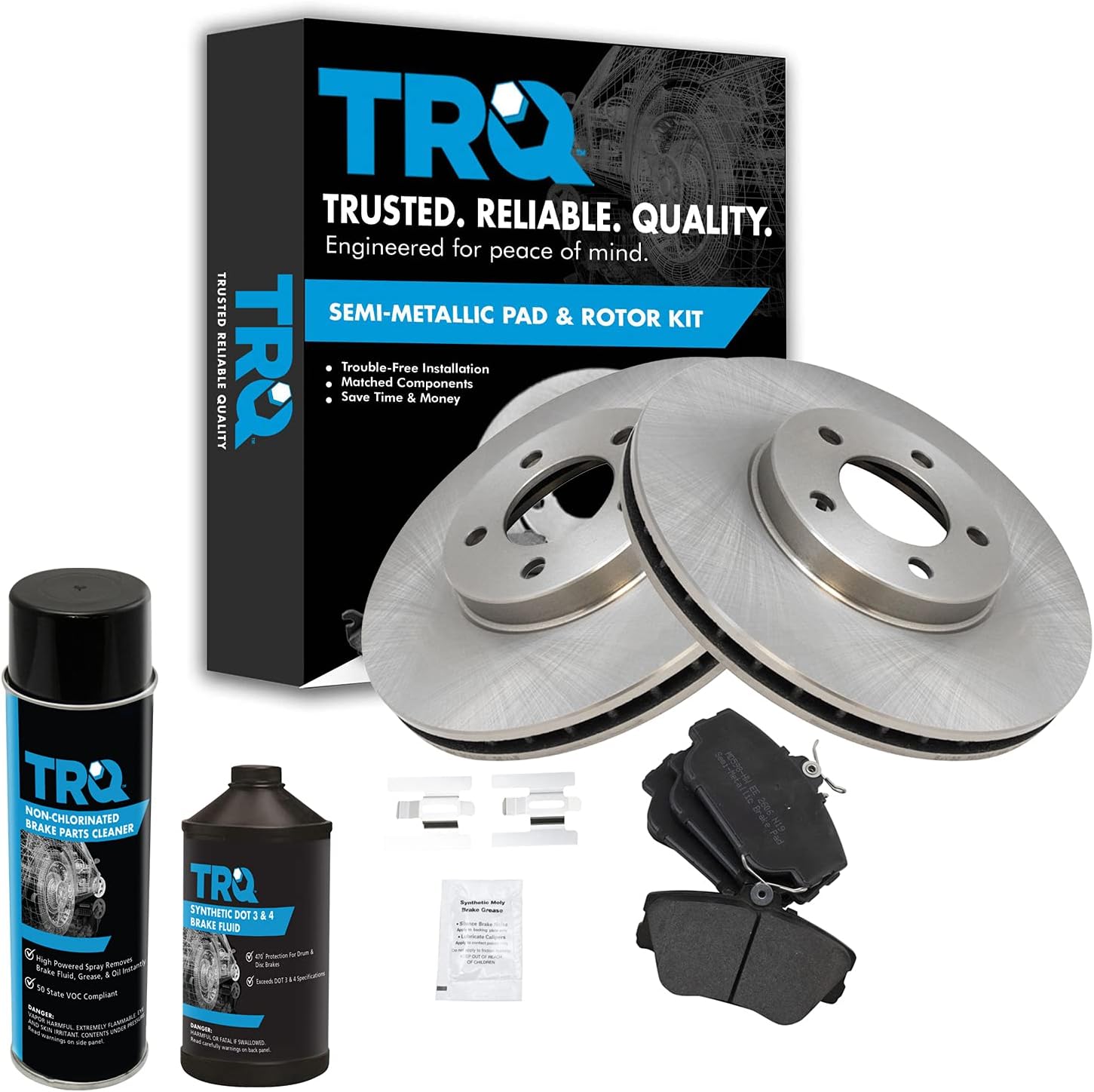 TRQ Front Brake Pad & Rotor Kit for Ford Taurus and More