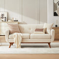 65.2 in Loveseat Sofa - Mid Century Tufted Small Couch for Living Room