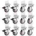 Nefish 2 in Side Mount Casters Wheels 12 Pack - Quiet Durable Rollers