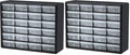 24-Drawer Plastic Storage Cabinet 20in W x 16in H - Black