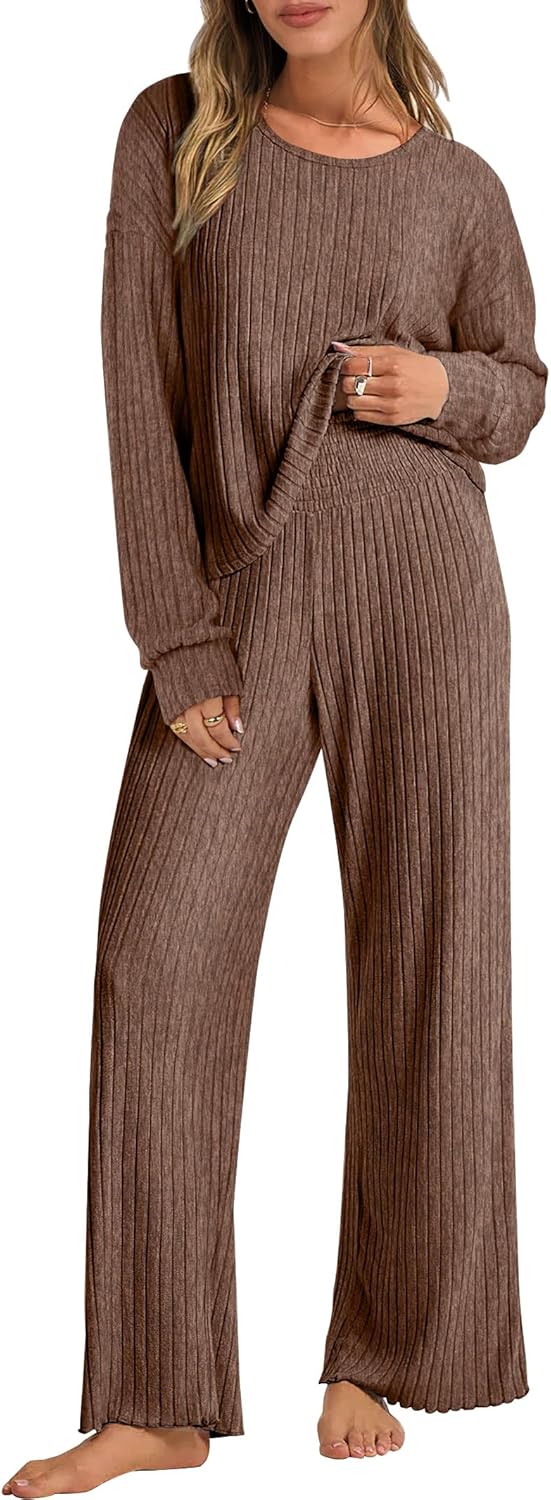 ANRABESS Women 2 Piece Lounge Pajamas Sets for Cozy Comfort