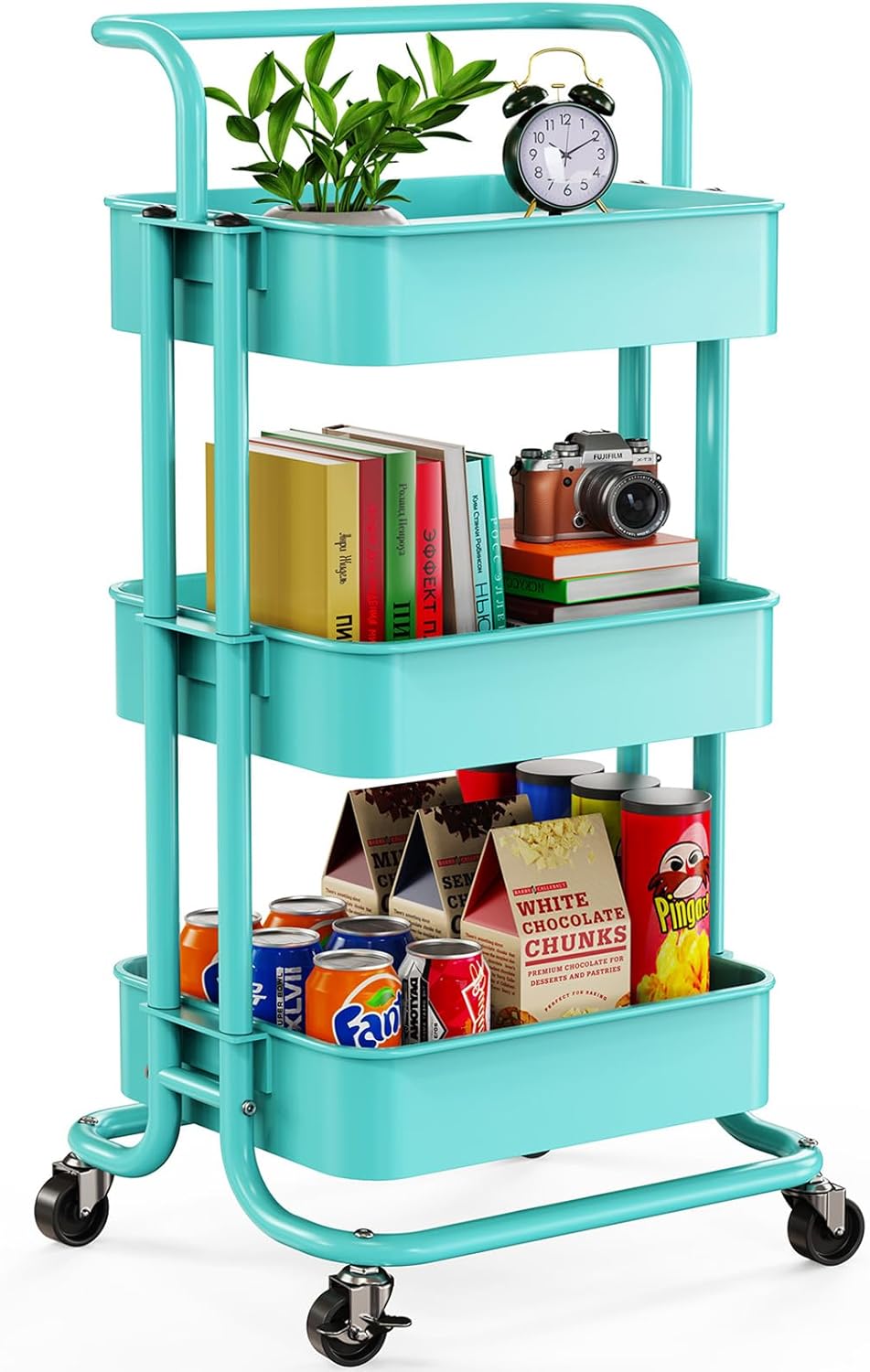 Pipishell 3 Tier Rolling Utility Cart for Home Organization