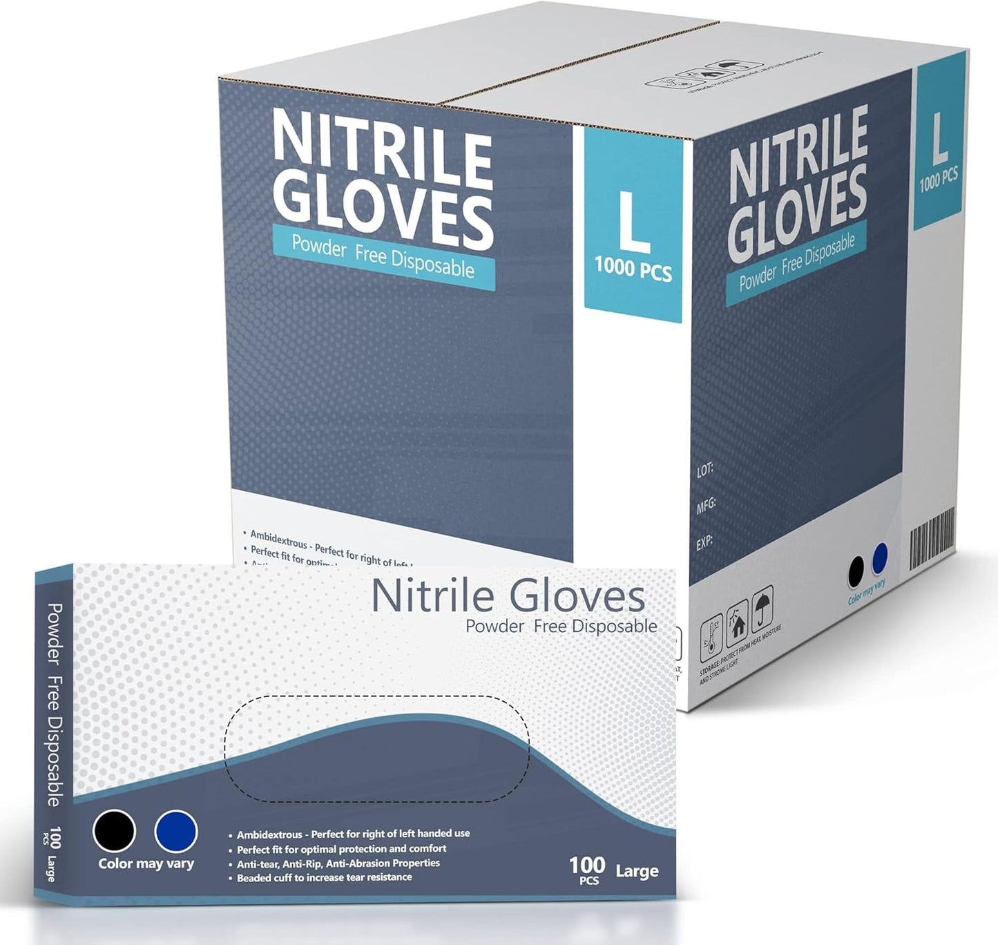 Nitrile Gloves - Comfortable, Powder Free, Latex Free Protection
