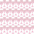 Plastic Wine Glasses Pink - 48 Vintage-Style Reusable Goblets