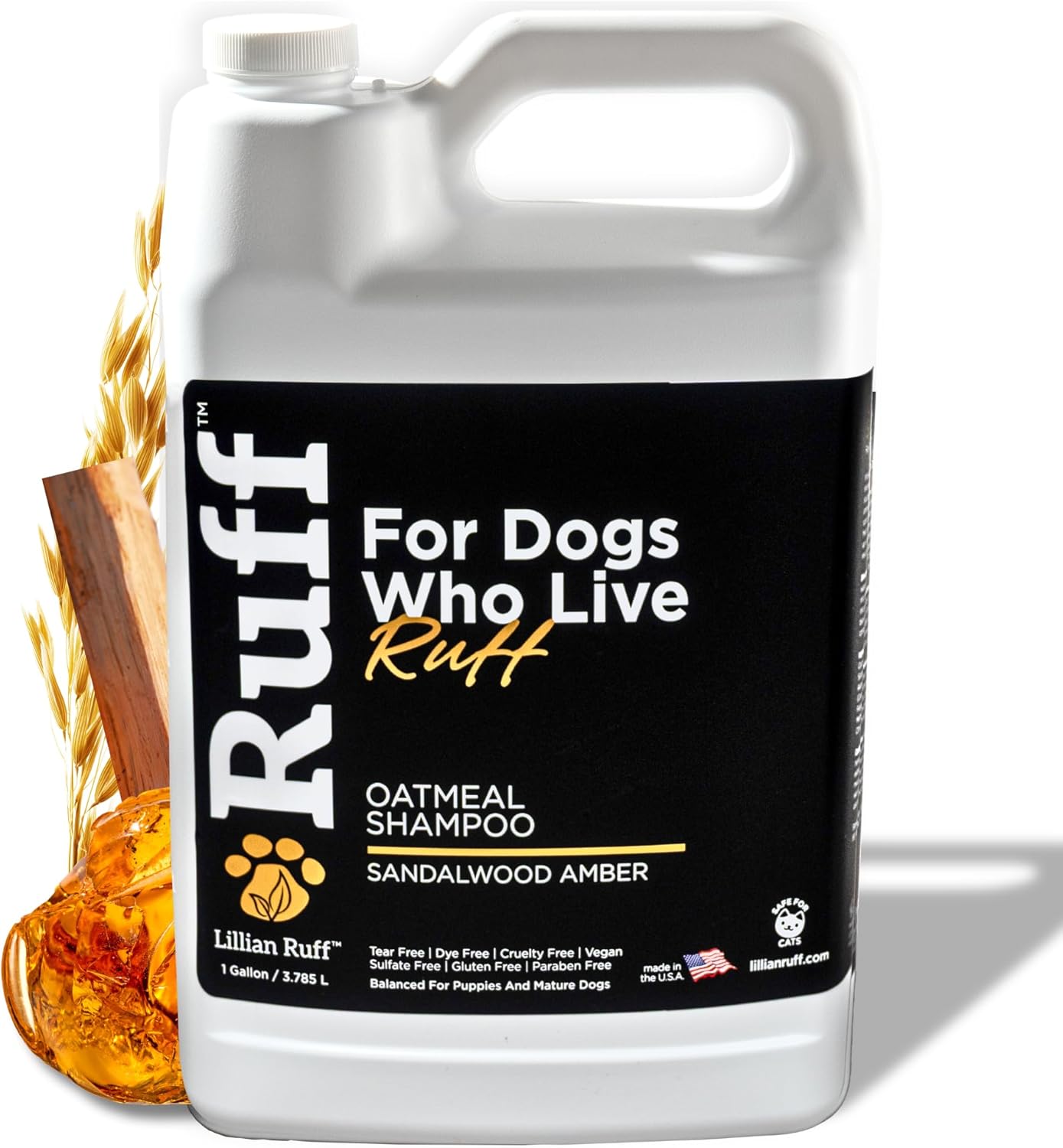 Ruff Oatmeal Dog Shampoo with Sandalwood & Amber for Itching Relief