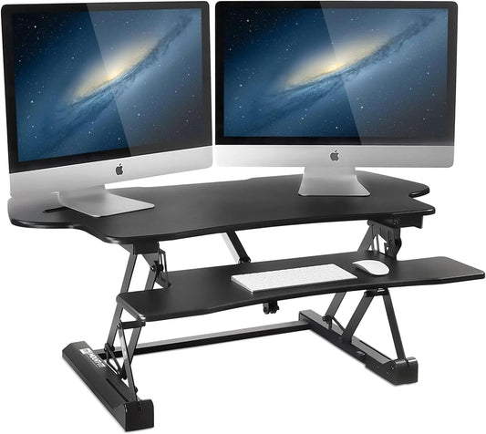 X-Large Electric Standing Desk Converter: Dual Monitor Ready!