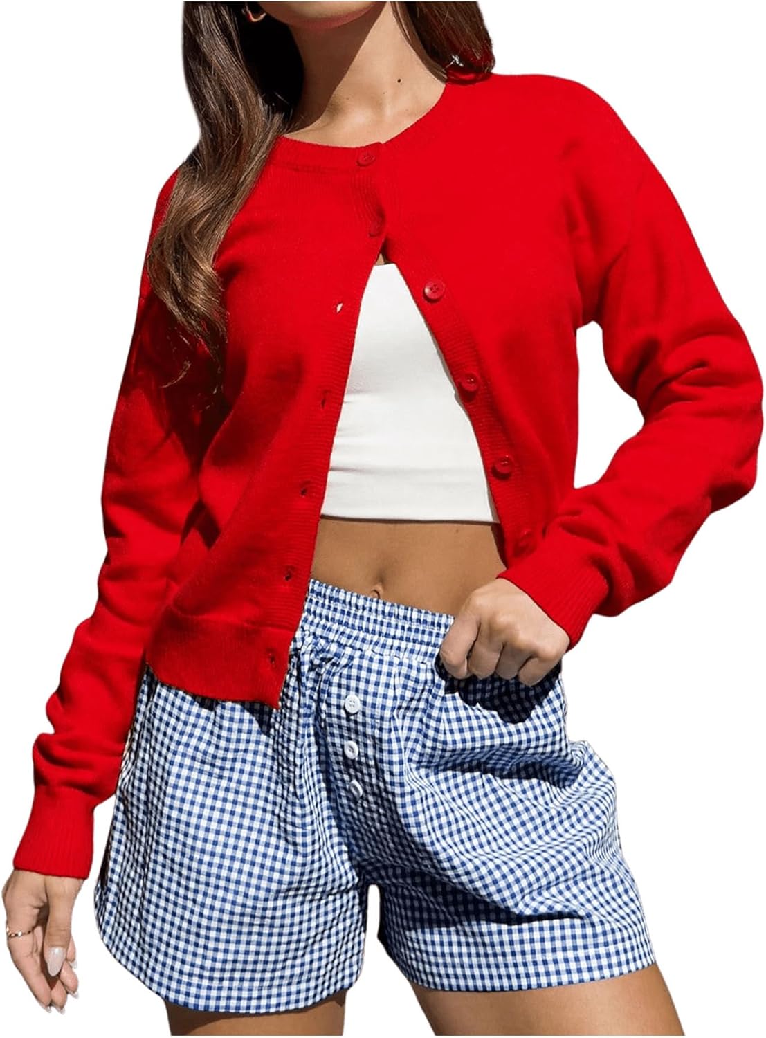 GORGLITTER Women's Button Up Knit Cardigan for Fall Fashion