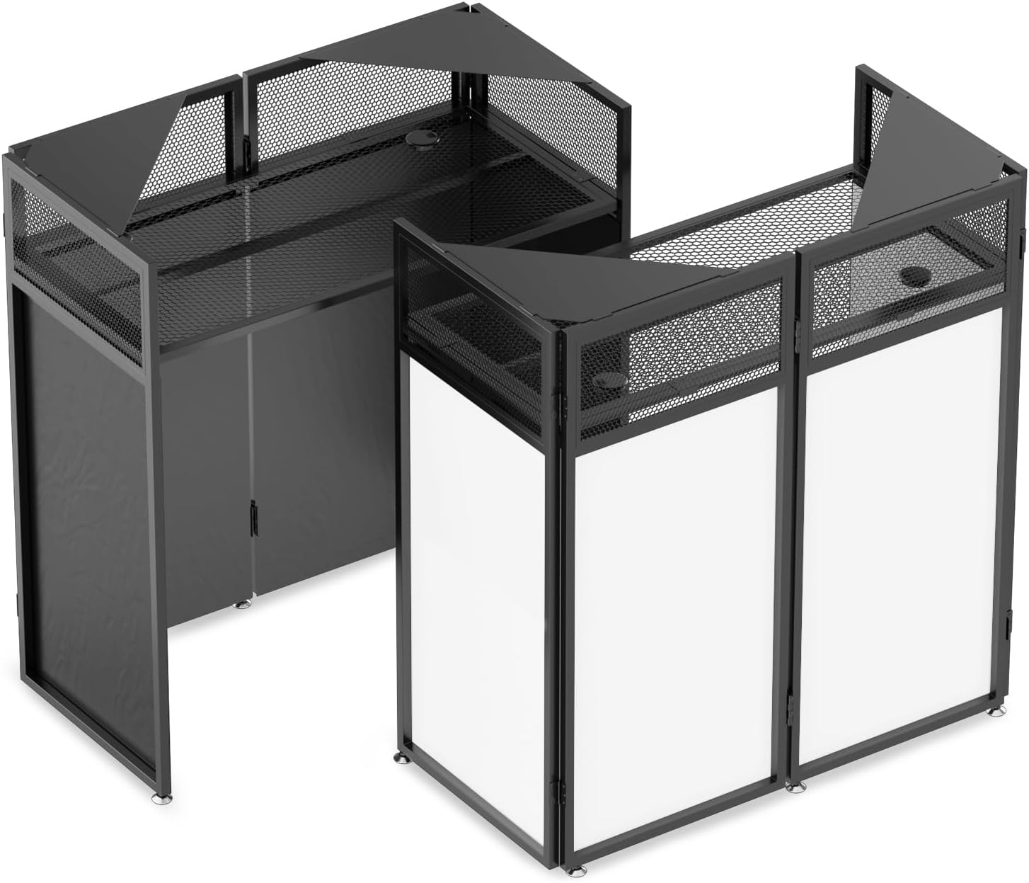 YooKoo Foldable DJ Booth with Two Trays for Events and Studios