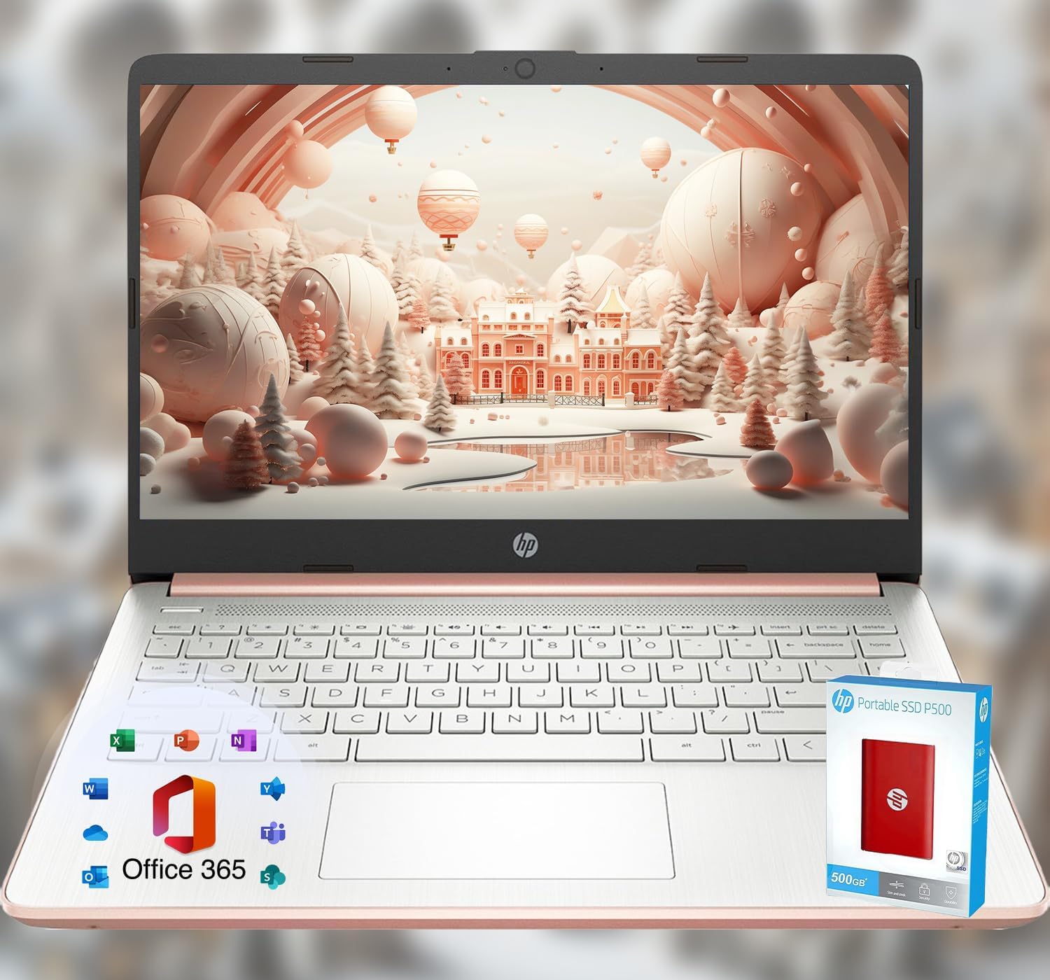 HP 14 Laptop with Microsoft 365 and 1.6TB Storage for Students