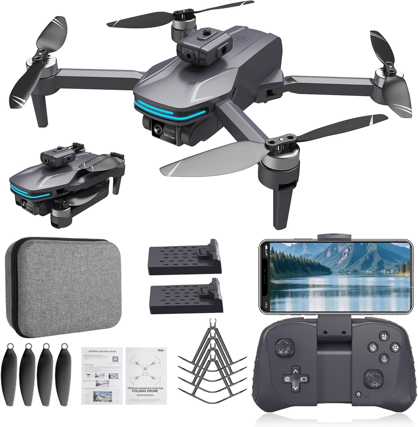 SUMEAUT Foldable Drone: 2K Dual Camera, Easy Flying