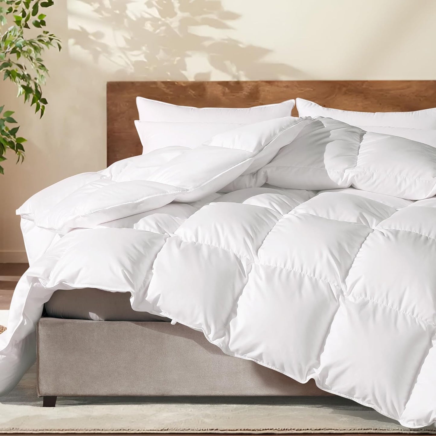 Feather Down Comforter Queen Size for All Season Comfort