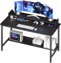 WOODYNLUX Computer Desk with Shelves 43 in - Stable Workstation