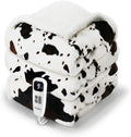 Cow Print Heated Blanket Full Electric Blanket with 5 Heat Levels
