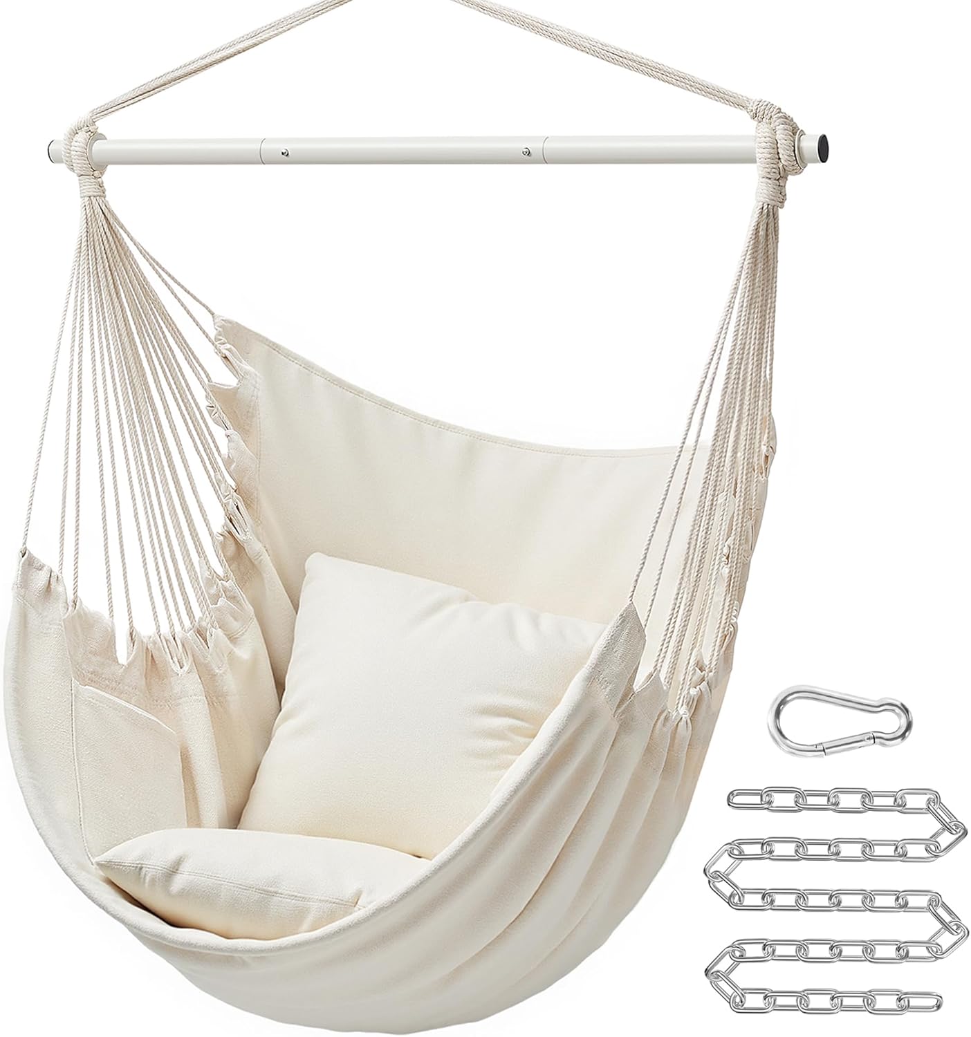 SONGMICS Hammock Chair with Cushions for Indoor and Outdoor Use