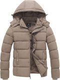 Men's Winter Puffer Jacket Quilted Thicken Down Coat - Insulated Hood
