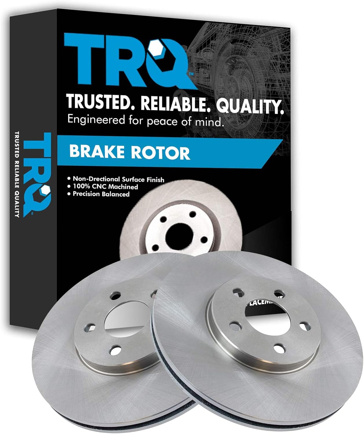 TRQ Front Brake Rotors Set Vented for Chrysler PT Cruiser