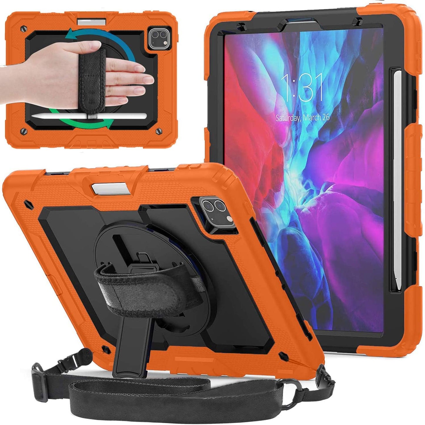 DuraSafe iPad PRO 11 Inch Case with Shoulder Strap - Orange