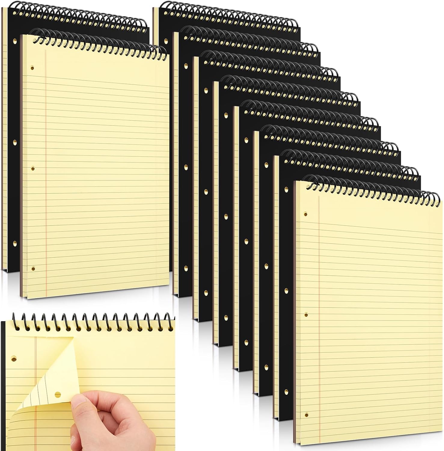 Top Spiral Notebook 10 Packs 8.5in x 11in for Note Taking