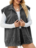 FindThy Womens Vintage Denim Jean Vest for Trendy Outfits