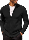 COOFANDY Mens Zip Up Cardigan Sweater Slim Fit - Warm, Versatile