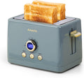2 Slice Toaster Retro Bread Toaster with LED Timer - Stylish Kitchen