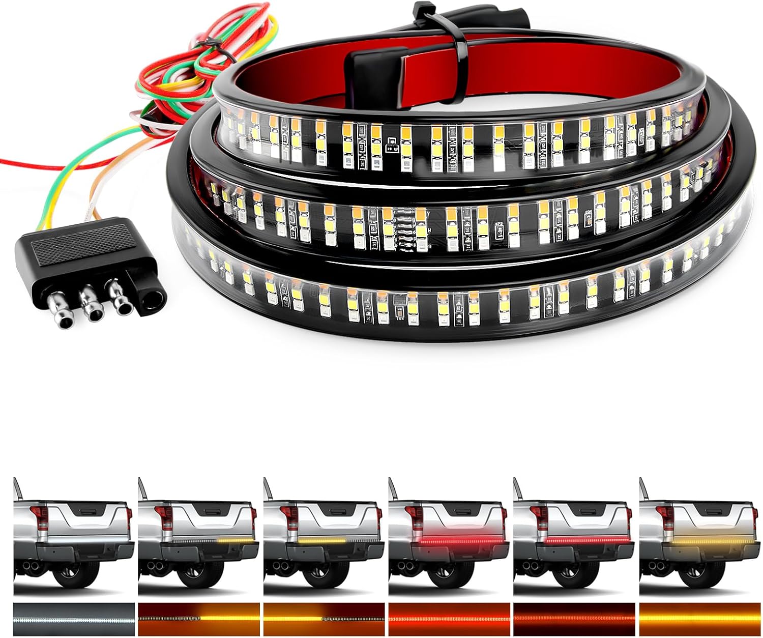 GOOACC 60in Truck Tailgate Light Bar with 504 LEDs and Functions