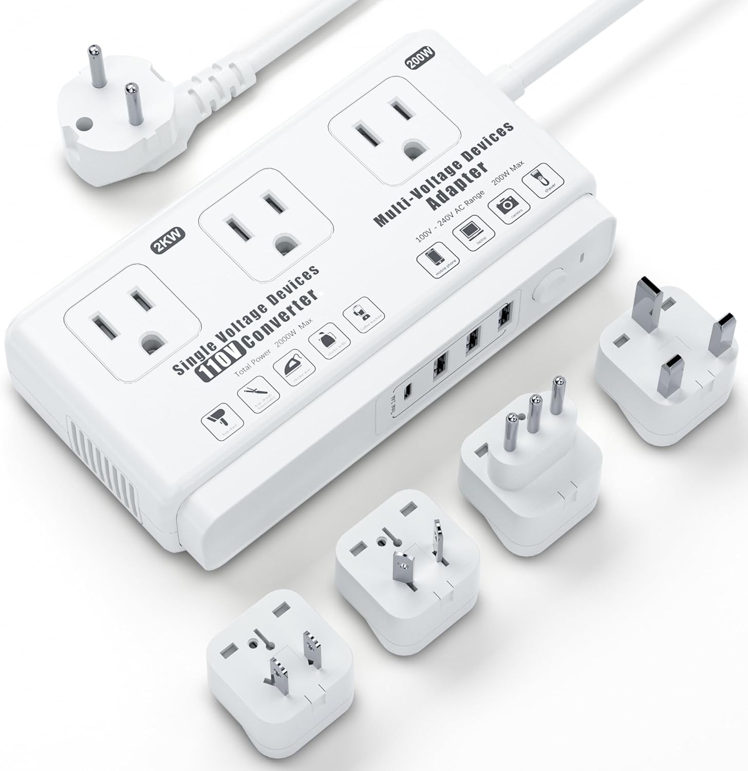 220v to 110v Travel Voltage Converter for Global Travelers
