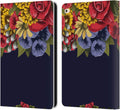 Frida Kahlo Blooms Red Florals Leather Wallet Case for iPad Air 2