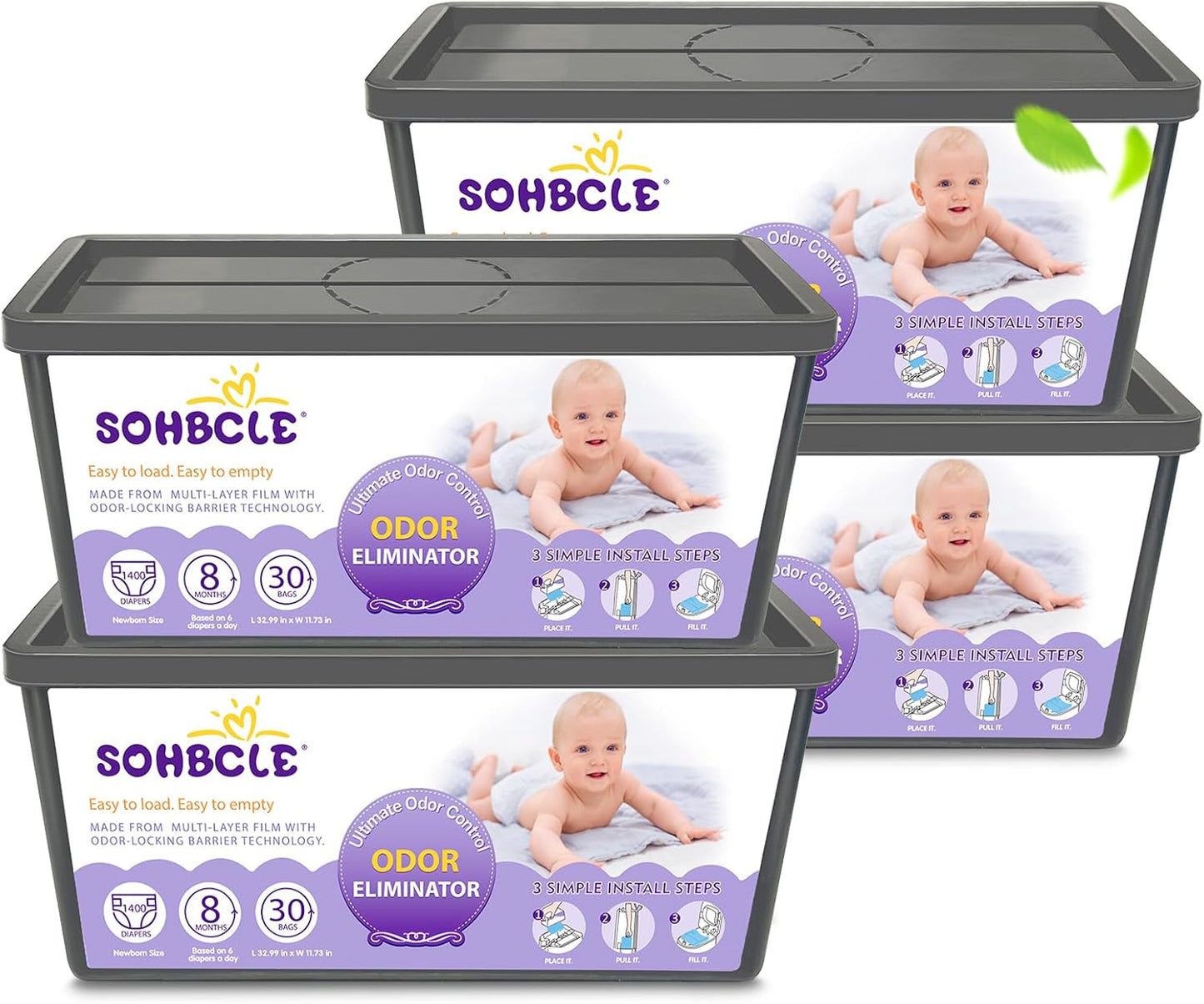 Refills Compatible with Genie Easy Roll Diaper Pail, 120 Bags