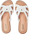 Womens Wide Width Flat Slide Sandals - Extra Cushion Comfort