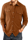 Men's Corduroy Shacket Button Down Shirt Jacket - Soft, Versatile