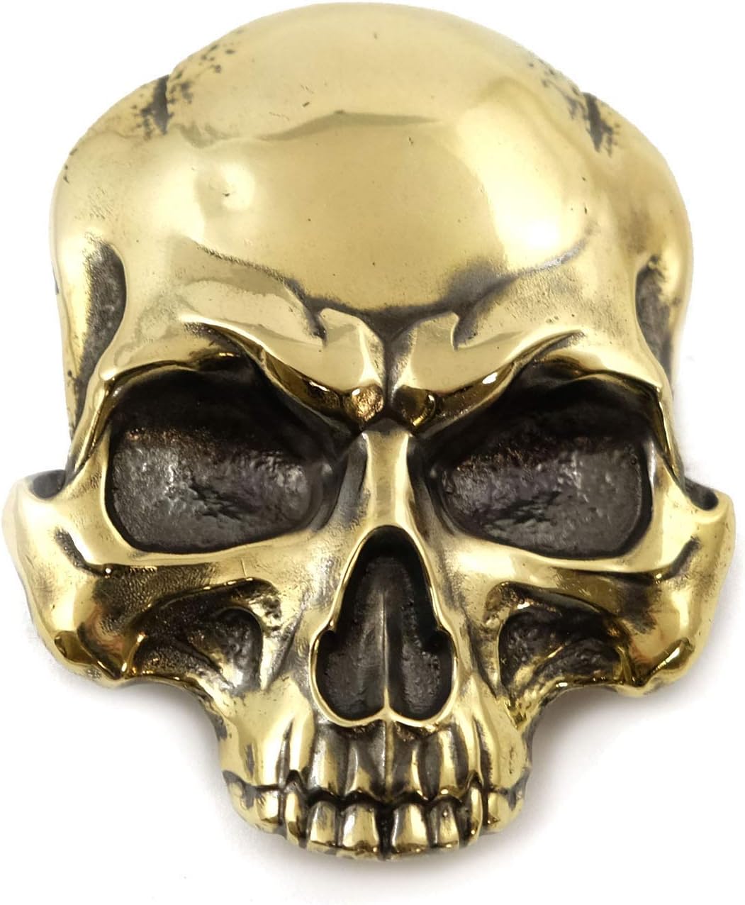 Handmade Solid Brass Skull Belt Buckle - Unique Unisex Accessory
