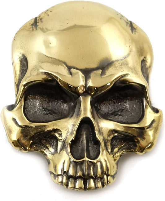 Handmade Solid Brass Skull Belt Buckle - Unique Unisex Accessory