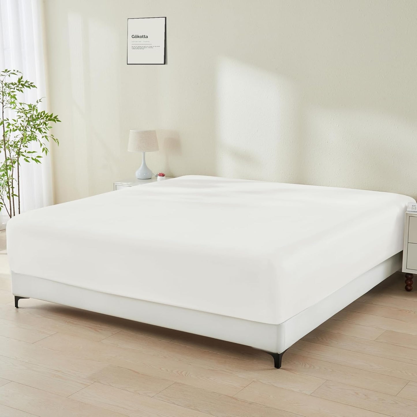 GOKOTTA Fitted Sheet - 16 Inch Pocket Bamboo Rayon Comfort
