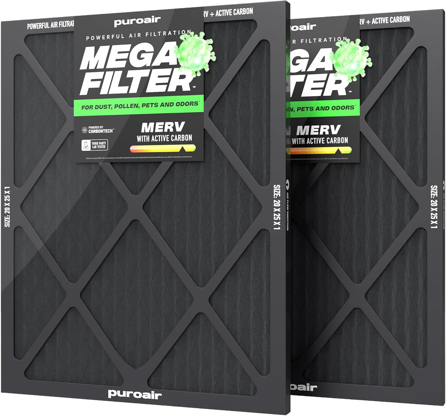 PuroAir Mega Filter 20x25x1 MERV 13 for Cleaner Home Air
