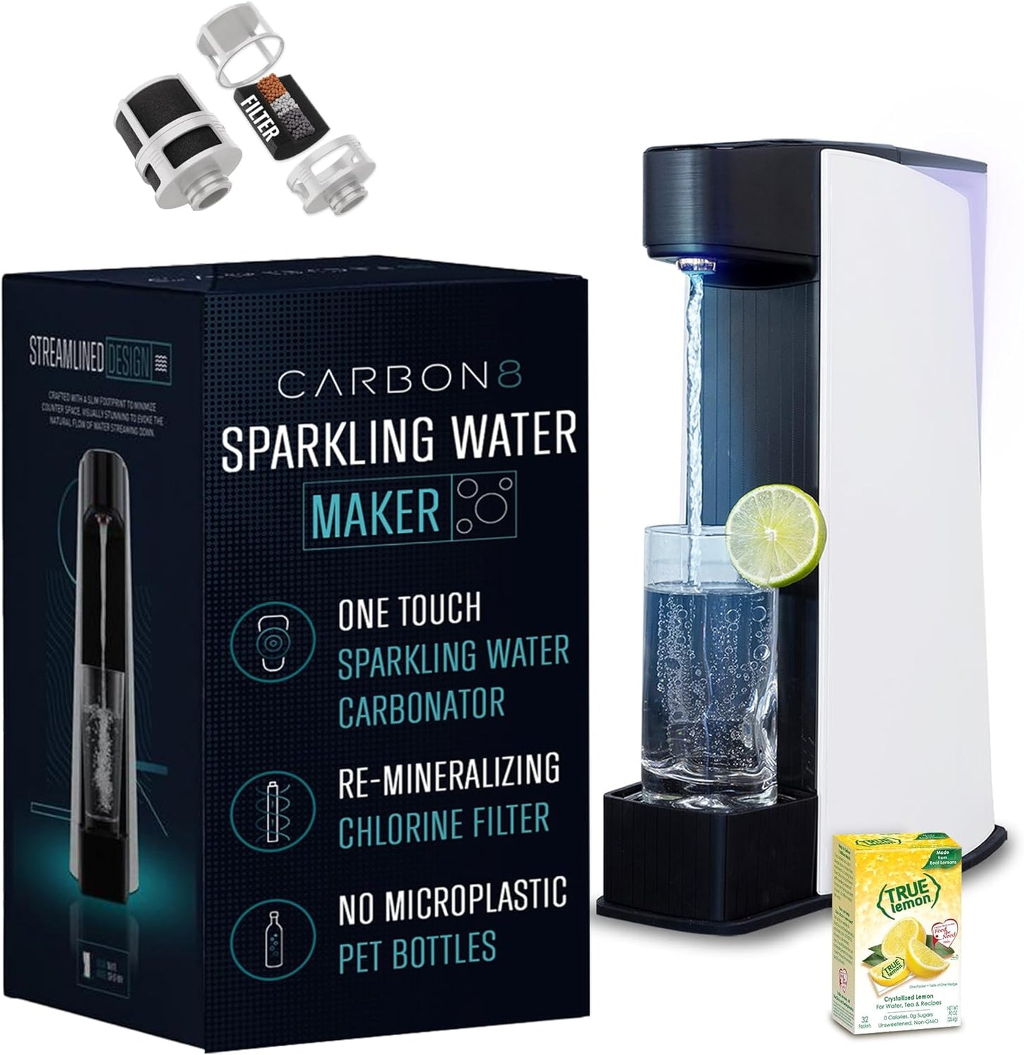 Carbon8 Sparkling Water Maker - Effortless Fizz at Home