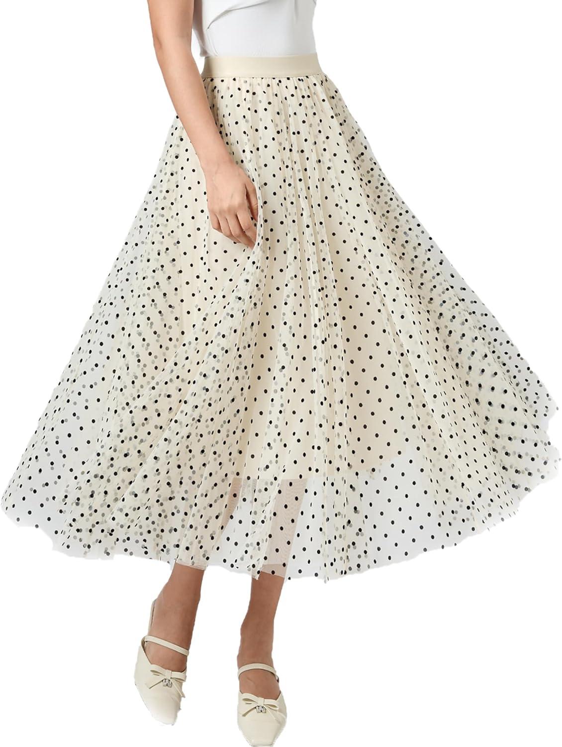 Elegant Tulle Skirt for Women - Flowy Midi A-Line Design