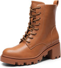 Women's Combat Ankle Boots with Lace Up Design for Seasonal Style