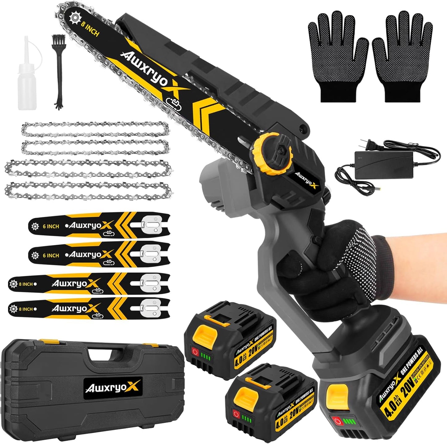 8in & 6in Mini Chainsaw with Brushless Motor for Pruning